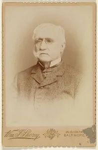 Portrait of an elderly man with a white moustache, with initial W.B.S. printed in vignette... 1891. Creator: William Foss Shorey