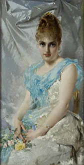 Vittorio Matteo 1859 1933 Prints: Portrait of an elegant Lady, c. 1890