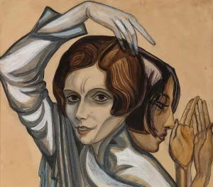 Soudeikin Prints: Portrait of Elene Komisarjevskaia-Balieff and Natalia Molostova. Artist: Sudeykin