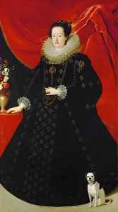 Art History Museum Prints: Portrait of Eleonora Gonzaga (1598-1655), in black dress, ca 1624