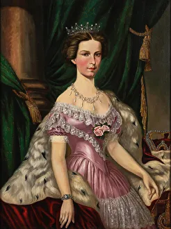 Portrait of Elisabeth of Bavaria (1837-1898), as Bride, ca 1854. Creator: Anonymous
