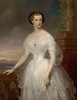 Portrait of Elisabeth of Bavaria. Artist: Schrotzberg, Franz (1811-1889) Portrait of Elisabeth of Bavaria. Artist: Schrotzberg, Franz (1811-1889)
