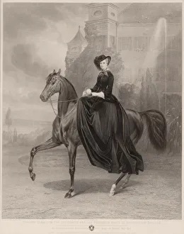 Sissi Prints: Portrait of Elisabeth of Bavaria on horseback