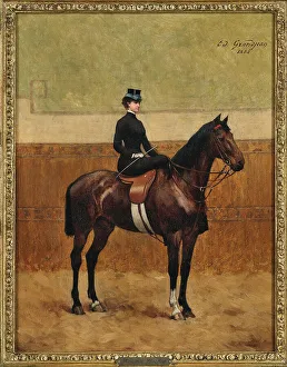 Sissi Prints: Portrait of Elisabeth of Bavaria on horseback