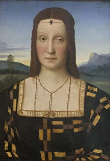Images Dated 9th September 2014: Portrait of Elisabetta Gonzaga (1471-1526). Artist: Raphael (1483-1520)