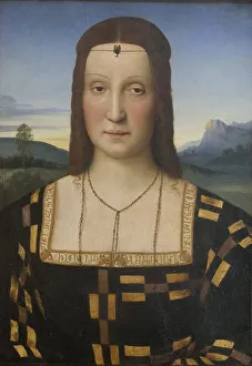 Images Dated 9th September 2014: Portrait of Elisabetta Gonzaga (1471-1526). Artist: Raphael (1483-1520)