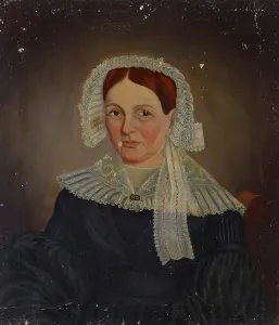 Lace Cap Prints: Portrait of Eliza Worthington Moore, about 1840. Creator: William Unthank