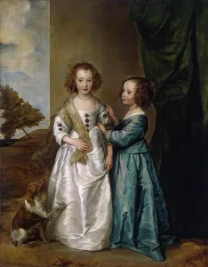 Dresses Prints: Portrait of Elizabeth Wharton and Philadelphia Wharton, 1640. Creator: Anthony van Dyck