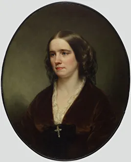 Oil On Fabric Prints: Portrait of Ellen Harper Walters, c1859. Creator: George Augustus Baker