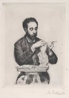 Drypoint Collection: Portrait of Emile Soldi, 1876. Creator: Marcellin-Gilbert Desboutin