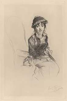 Portrait of Emma Dauvilliers, about 1889. Creator: Marcellin-Gilbert Desboutin