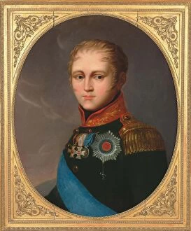 Tsars Gallery: Portrait of Emperor Alexander I (1777-1825), c. 1810. Creator: Anonymous