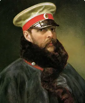 Alexander Prints: Portrait of Emperor Alexander II Wearing the Nicholas Battle Greatcoat and the Peaked Cap
