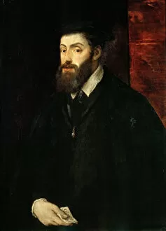 King Of Spain Gallery: Portrait of the Emperor Charles V (1500-1558), 1549. Creator: Titian (1488-1576)