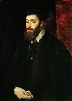 Charles I Prints: Portrait of the Emperor Charles V (1500-1558), 1549. Creator: Titian (1488-1576)