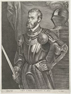 Charles Quint Collection: Portrait of Emperor Charles V, ca. 1620-30 Creator: Lucas Vorsterman