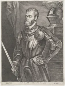 Carlos I Prints: Portrait of Emperor Charles V, ca. 1620-30 Creator: Lucas Vorsterman