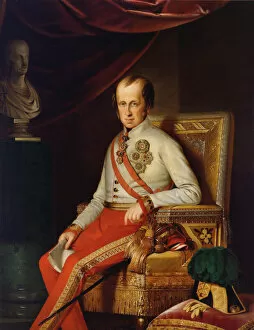 Emperor Ferdinand Gallery: Portrait of Emperor Ferdinand I of Austria (1793-1875), c. 1840. Creator: Anonymous