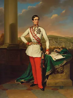 Francis Joseph I Prints: Portrait of Emperor Franz Joseph I of Austria, 1853. Creator: Klieber, Eduard (1803-1879)