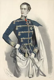 Franz Joseph I Gallery: Portrait of Emperor Franz Joseph I of Austria, in Hungarian uniform, c. 1850. Creator: Kaiser