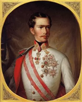 Franz Joseph I Gallery: Portrait of Emperor Franz Joseph I of Austria, ca 1854. Creator: Anonymous