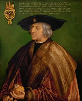 German King Collection: Portrait of Emperor Maximilian I (1459-1519), 1519. Artist: Durer, Albrecht (1471-1528)