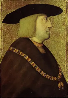 Bernard Strigil Prints: Portrait of Emperor Maximilian I, c1508. Creator: Bernhard Strigel