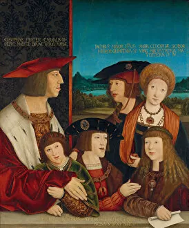 Charles V Of Spain Gallery: Portrait of Emperor Maximilian I with His Family, 1516-1520. Artist: Strigel
