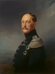 Nikolay Pavlovich Prints: Portrait of Emperor Nicholas I, (1796-1855), 1852. Artist: Franz Kruguer