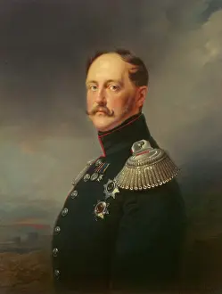 Franz Prints: Portrait of Emperor Nicholas I, 1852. Creator: Franz Kruger