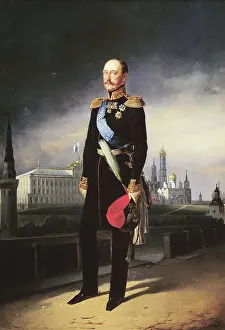 Domed Prints: Portrait of Emperor Nicholas I, 1856. Creator: Georg von Bothmann