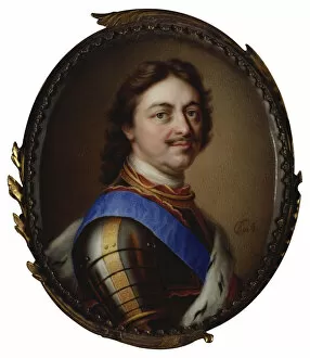 Male Portrait Gallery: Portrait of Emperor Peter I the Great (1672-1725), 1717. Creator: Boit, Charles (1662-1727)