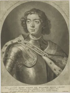 Portrait of Emperor Peter I the Great (1672-1725), um 1700. Creator: Schenk, Peter (Petrus)