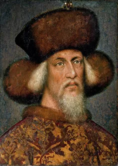 Sigismund Prints: Portrait of Emperor Sigismund (1369-1437), 1433. Creator: Anonymous