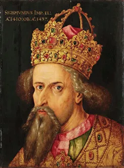 Durer Prints: Portrait of Emperor Sigismund (1369-1437), 1514. Creator: Dürer, Albrecht, (Workshop)