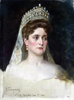 Princess Prints: Portrait of Empress Alexandra Feodorovna, 1907. Creator: Nikolai Bodarevsky