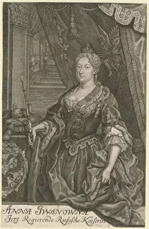Portrait of Empress Anna Ioannovna (1693-1740), 1733. Artist: Mentzel (Menzel), Johann Georg