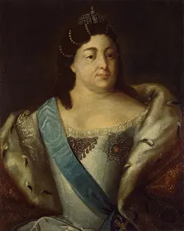 Jewelled Prints: Portrait of Empress Anna Ioannovna, 1730. Creator: Unknown
