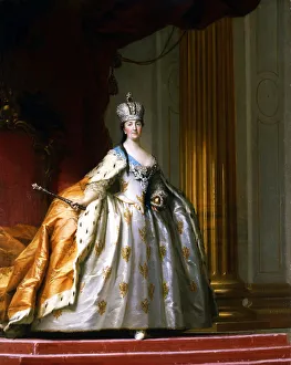 Romanov Collection: Portrait of Empress Catherine the Great in her Coronation Robe