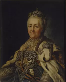 Portrait of Empress Catherine II (1729-1796). Artist: Roslin, Alexander (1718-1793)