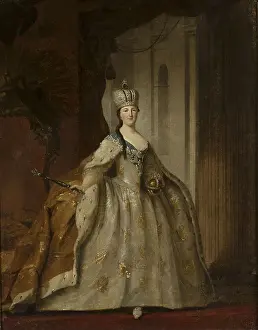Tsars Family Prints: Portrait of Empress Catherine II (1729-1796). Creator: Argunov, Ivan Petrovich (1729-1802)