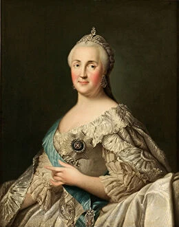 Portrait of Empress Catherine II (1729-1796), c. 1780. Artist: Erichsen, Vigilius (1722-1782)