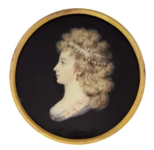 Gouache On Horn Prints: Portrait of Empress Elizabeth Alexeievna