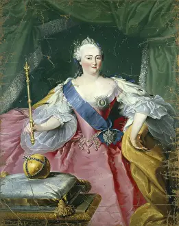 1750s Prints: Portrait of Empress Elizabeth Petrovna, 1755. Creator: Georg Kaspar Prenner
