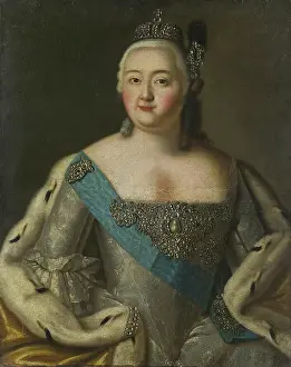 1750s Prints: Portrait of Empress Elizabeth Petrovna, 1750. Creator: Unknown