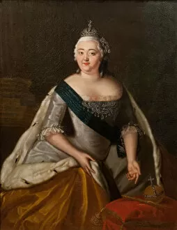 Autocrat Gallery: Portrait of Empress Elizabeth of Russia (1709-1762), Mid of the 18th cen