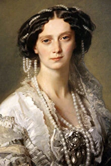 Hesse Collection: Portrait of Empress Maria Alexandrovna, 1857. Artist: Franz Xaver Winterhalter