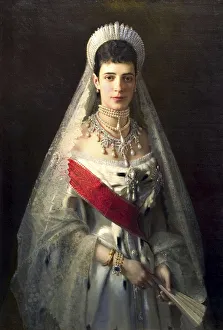 Portrait of Empress Maria Feodorovna, Princess Dagmar of Denmark, (1847-1928). Artist: Ivan Kramskoy