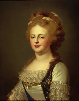Neckline Prints: Portrait of Empress Maria Fiodorovna, (copy), 1798. Creator: Unknown