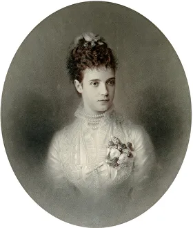 Maria Feodorovna Prints: Portrait of Empress Maria Fyodorovna of Russia, 1890s. Artist: Charles Bergamasco